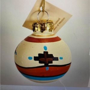 Tesa Ornament Ball grand canyon clay hand-painted Mexico, Southwestern Maack NWT
